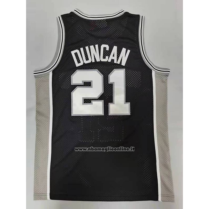 Maglia San Antonio Spurs Tim Duncan #21 Mitchell & Ness 1998-99 Nero2